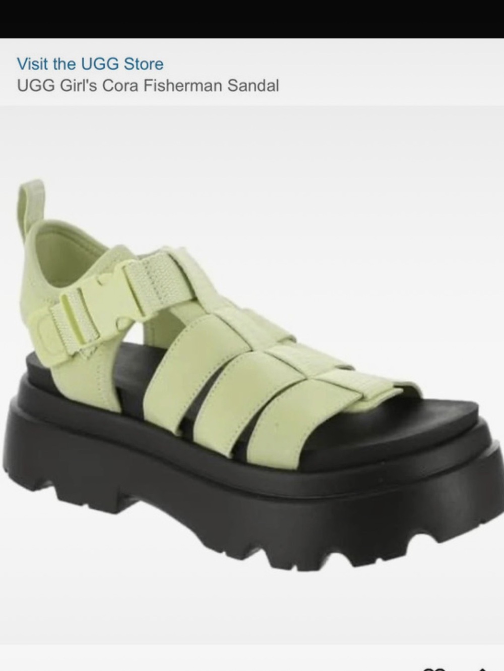 UGG Lime Green Platform Fisherman Sandals - Picture 2 of 8